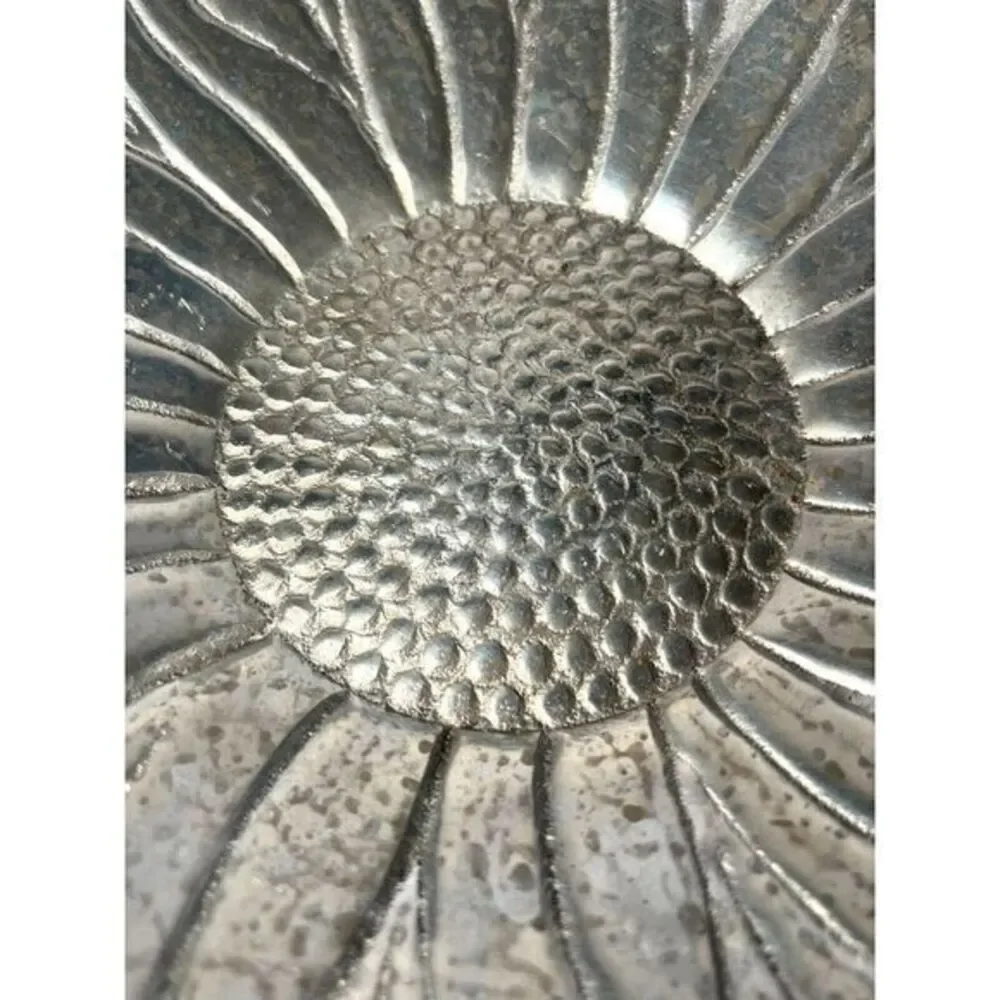R.H. Macy & Co. Pewter Vintage Flower Bowl Sunflower‎ Made in India Set Of 4